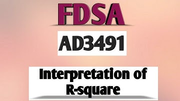 Interpretation of R-square in FDSA tamil||AD3491||Anna university reg-2021.
