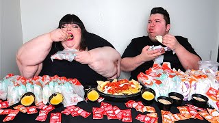 10,000 Calorie Taco Bell Dinner with Hungry Fat Chick • MUKBANG