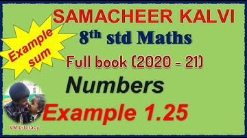 TN 8th maths full book / Numbers / Example sum 1.25 / samacheer kalvi 2020-21