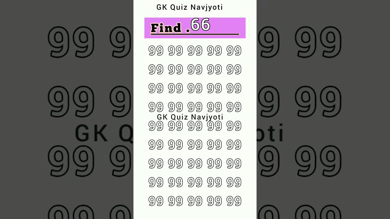 99 66 123456789 Find Odd Number 14 89 