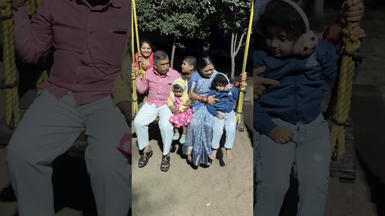 My kids enjoying with tatha nd ammama