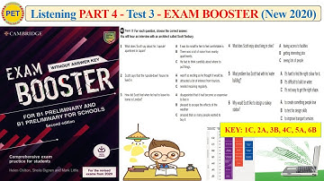 EXAM BOOSTER - Listening Part 4 Test 3 (2020 + Transcript + Key)