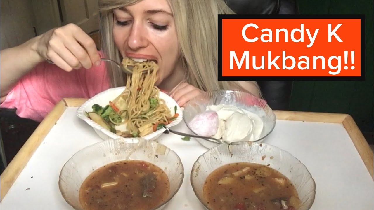 Рагу из оленины, азиатская лапша и моти с ванилью!! Candy K Mukbang!!