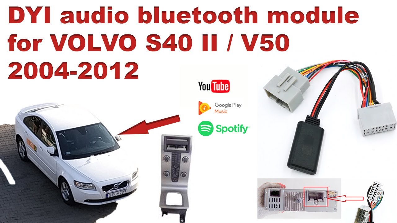 Volvo Audio Bluetooth Module For Radio S40 Ii / V50 How To Install Aux Diy 2004-2012 - Youtube