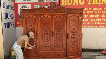 Giới thiệu kỹ chiếc tủ áo Luis hoa hồng hàng siêu víp đục thủ công mỹ nghệ bằng tay 0944490000