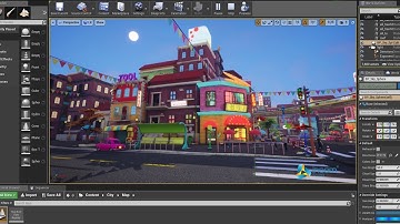 Environment city Cartoon - Film making by autodesk maya 2018 - Render Unreal engine 4 - InCom Studio