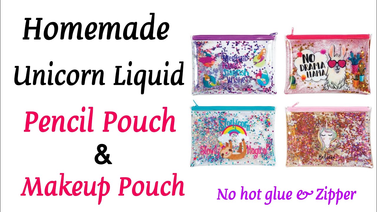 DIY Liquid Glitter Pencil Case /How to make a liquid pencil case /paper