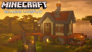 Minecraft Relaxing Longplay - Building a Cozy Savannah Hut (No Commentary) [1.21.1]