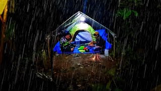 camping di guyur hujan semalaman-memasak sayuran dari alam-berburu durian hutan-tidur sampai pagi