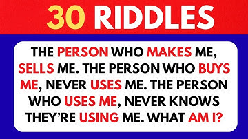 Only a Genius Can Solve These 30 Riddles | 🧠🤯 Brain Teasers & Riddle Quiz 🧩