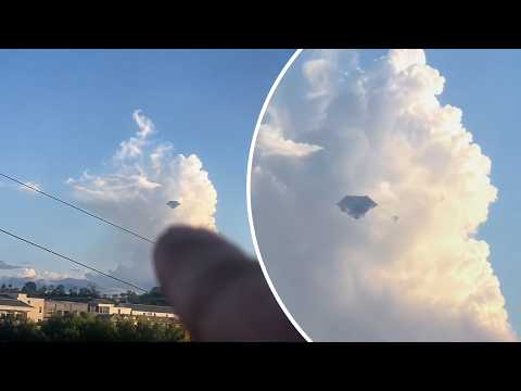 Dark Diamond Shaped UFO Sighted Over The Stone Bridge In Sichuan, China. August 5, 2026