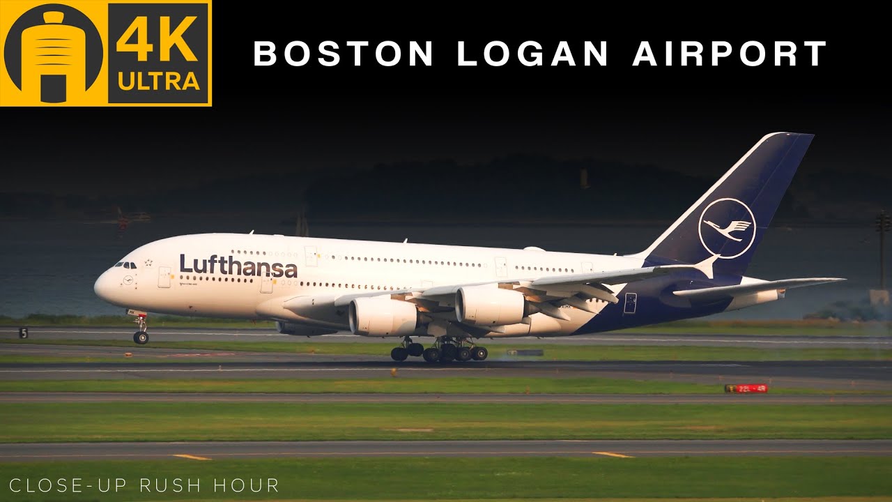 (4K) 24 MINUTES of CLOSE-UP RUSH HOUR PLANESPOTTING! - Boston Logan [KBOS/BOS]