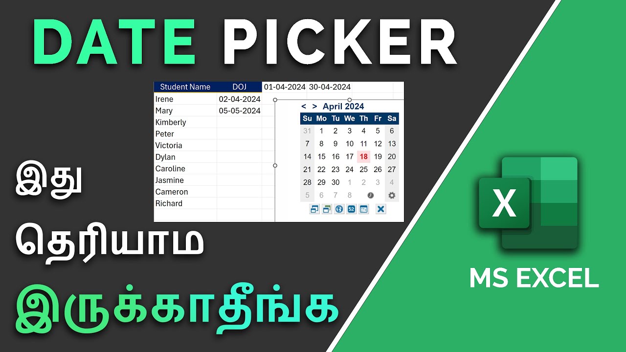 How To Add Date Picker In Excel YouTube How To Add Date Picker In Excel YouTube
