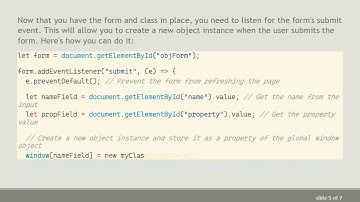 How to Dynamically Create New JavaScript Object Instances from DOM Input Elements