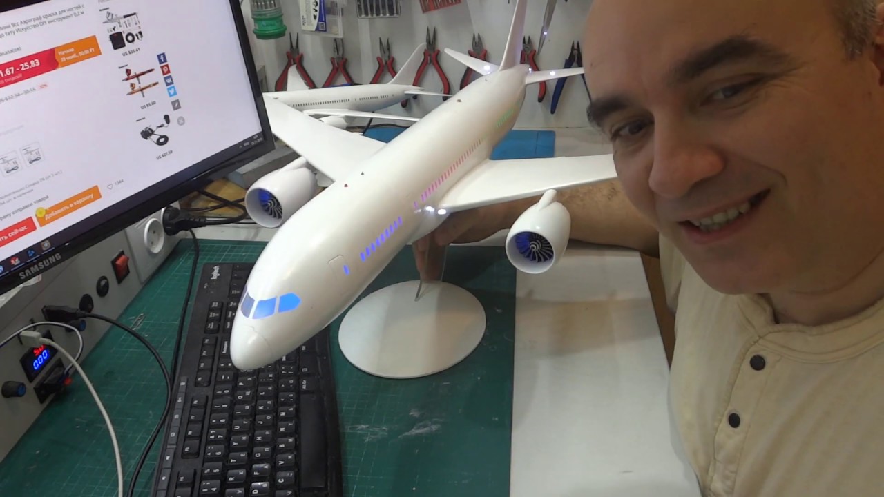 Boeing 787 3D printed model - YouTube