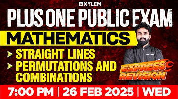 Plus One Public Exam Maths | Express Revision - Straight Lines , Permutations And Combinations