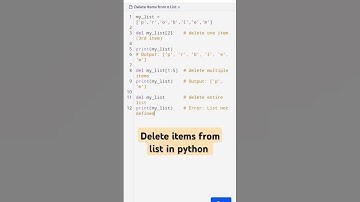 Delete items from list in python @ctutorialbynaziasohail
