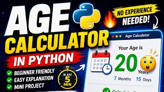 Build an AGE CALCULATOR in Python ๐ | Beginner Project in 5 Minutes