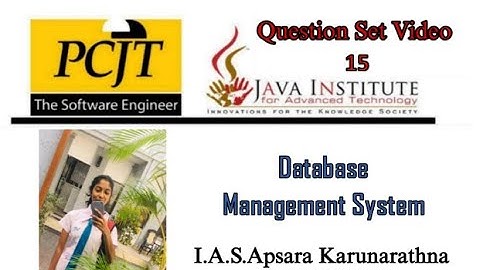 Question Set 15 | Database Management System | Java Institute