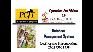 Question Set 15 | Database Management System | Java Institute