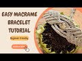 Easy Macrame Bracelet Tutorial | Beginner Friendly with Stone Bead Center