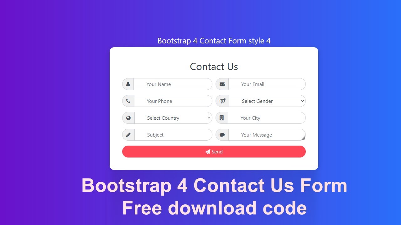 HTML5 Form style 4 || Bootstrap 4 Fancy Contact Form || Free Download ...