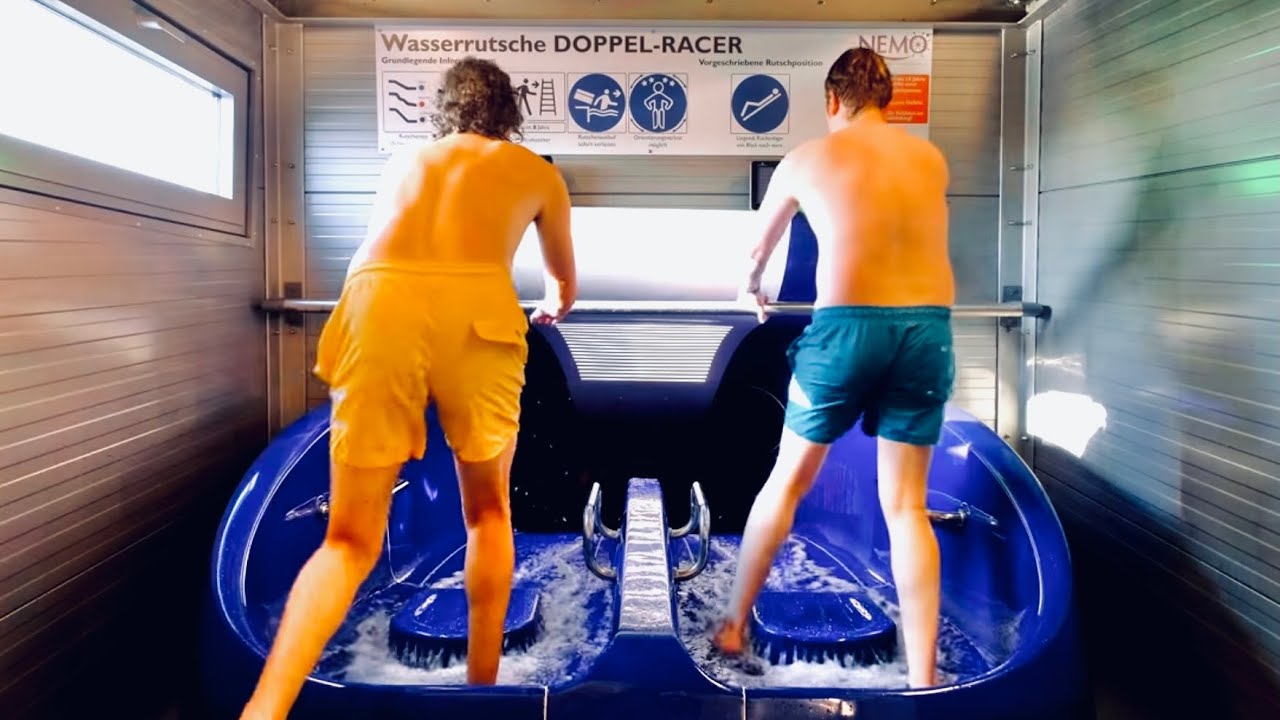 NEW Double Racer Water Slide - NEMO Magdeburg 2021 - YouTube
