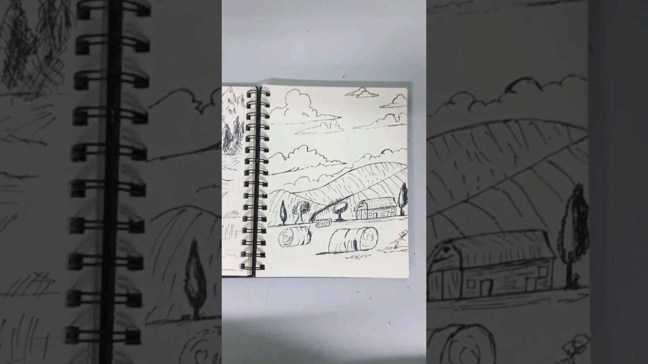 easy landscape drawing 