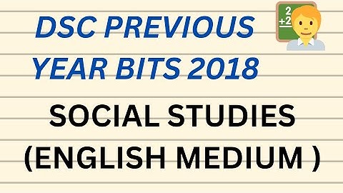 SOCIAL STUDIES #dsc previous year papers in english medium#TET cum TRT#dsc english medium classes