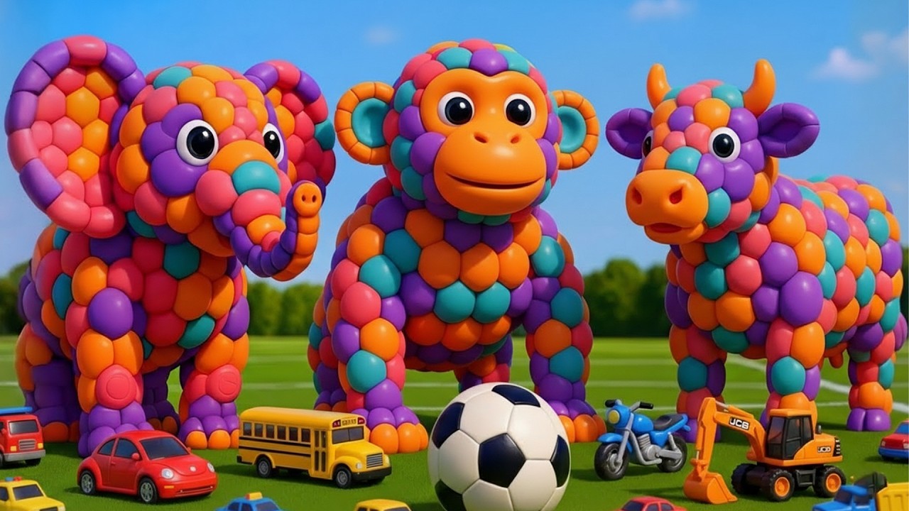 The Mascot Vibrato Assistant Monkey and Cow Placed on the Football Field Is Popular, Co Produced