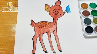 How to draw a deer easy // step by step drawing tutorial for kids 