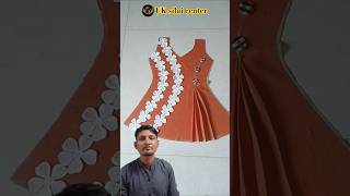 Designer Frock Front Design Cutting Tutorial | Easy Pattern Cutting & Stitching