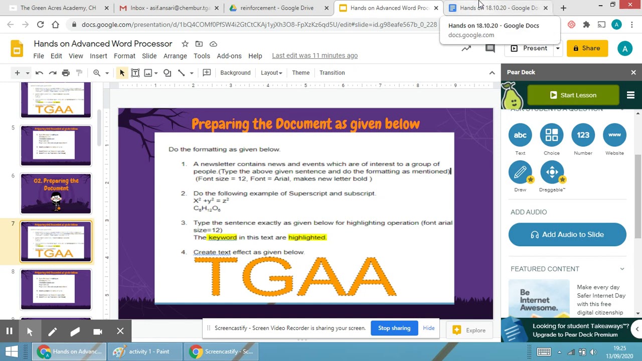 Hands on Google Doc (Advanced Formatting 1) - YouTube