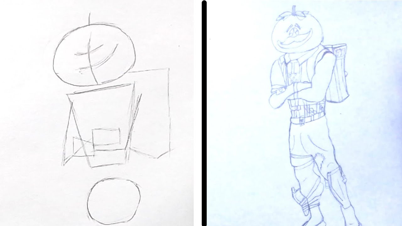 How to draw tomato head from fortnite YouTube