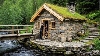 129 Days Solo Bushcraft, Survival & Building a Stone House & Wood in the Rainforest