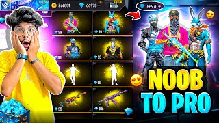 Free Fire NOOB Poor I’d😵‍💫 To RICH Pro I’d🤑 In 6 Minutes I Bought Everything -Garena Free Fire
