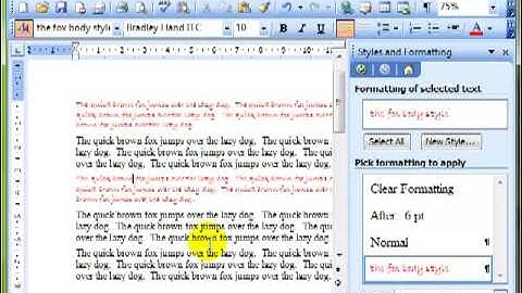 AM 3.1.3.2 Paragraph styles Microsoft Word 2003