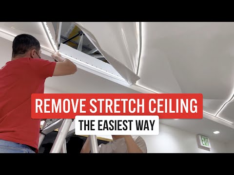 Video: How to independently drain water from a stretch ceiling