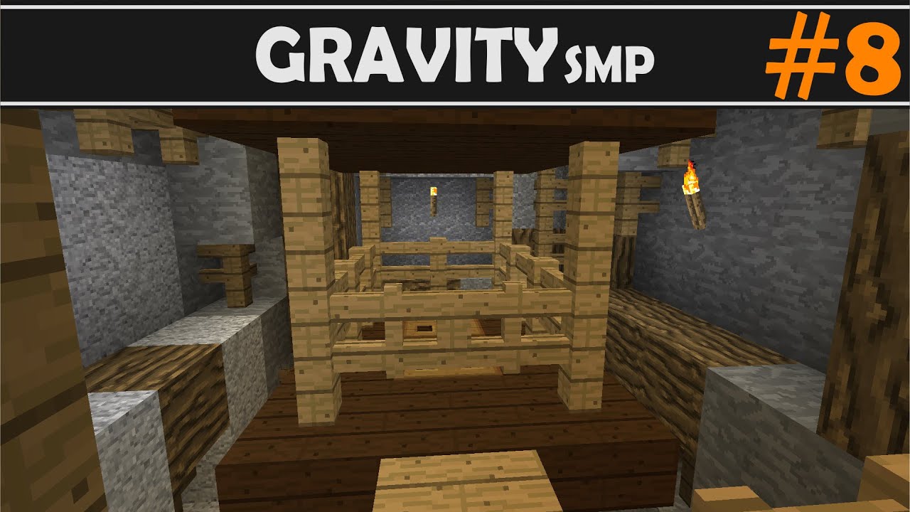 Gravity SMP #8 Mineshaft Elevator! - Vanilla Minecraft 