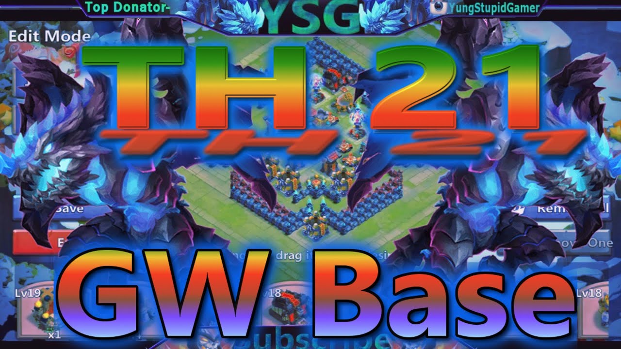 Castle Clash Town Hall 21 Guild Wars Base Speed Build