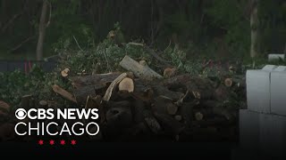 Aurora, Illinois cleans up from one round of storms ahead of another