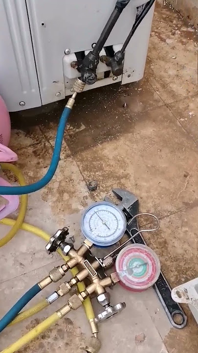 split outdoor unit R410A Refrigeran charging #shortvideo #gas