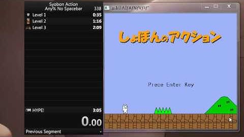 Syobon Action Any% No Spacebar Speedrun (2:46)