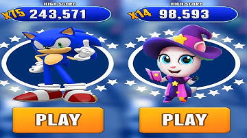 Sonic Dash vs Talking Tom Gold Run - Hallowen Gameplay (Android,Ios)
