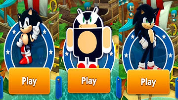 SONIC DASH - ALL DARK SONIC RUNNING TOGETHER FUNNY GAMEPLAY