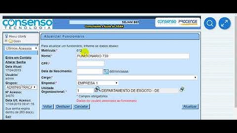 Vídeo Aula (Cadastro): Manter Funcionário.