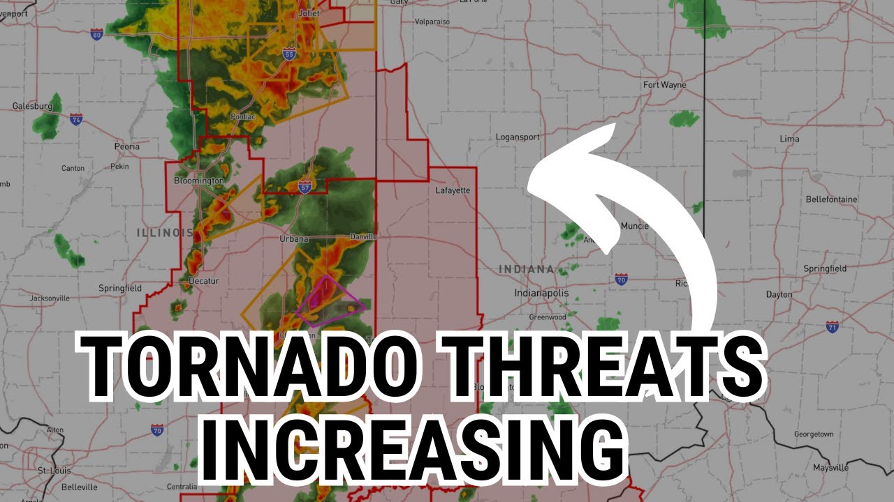 Tracking a line of severe storms in Illinois tracking towards Indiana ...
