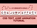 Pure HTML &amp; CSS Text Jump Tutorial. #css #webdevelopment #csseffects #frontend #htmlcss #animation 