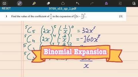 (M/J2003 /P1) A level Math Binomial Expansion