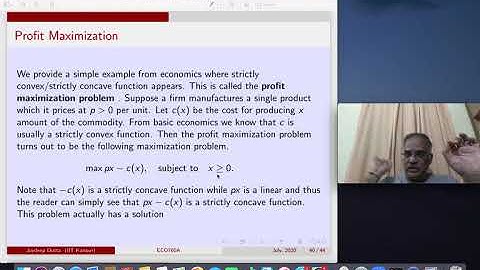 ECO760A : Mathematical Analysis for Economics: Lecture 10b : Profit Maximization